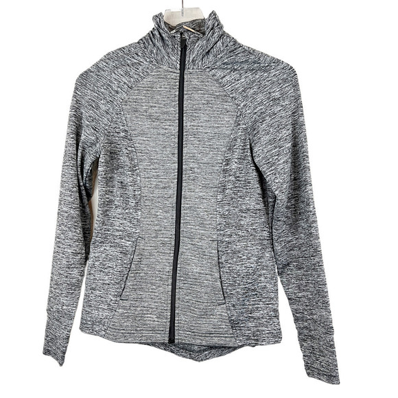 Avia Womens Gray Marled Full Zip Track Running Athletic Jacket Size XS - Picture 1 of 5